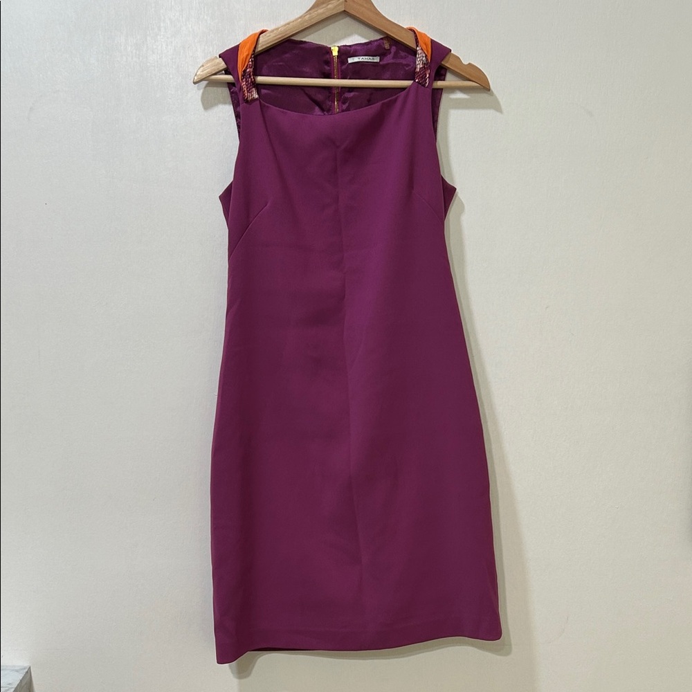 TAHARI WOMENS PURPLE SLEEVELESS DRESS PURPLE Sz 4
